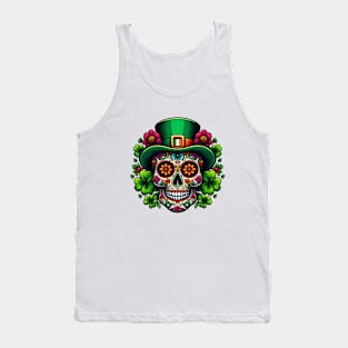 St Patricks Day 2024. Irish Skull Men Tank Top